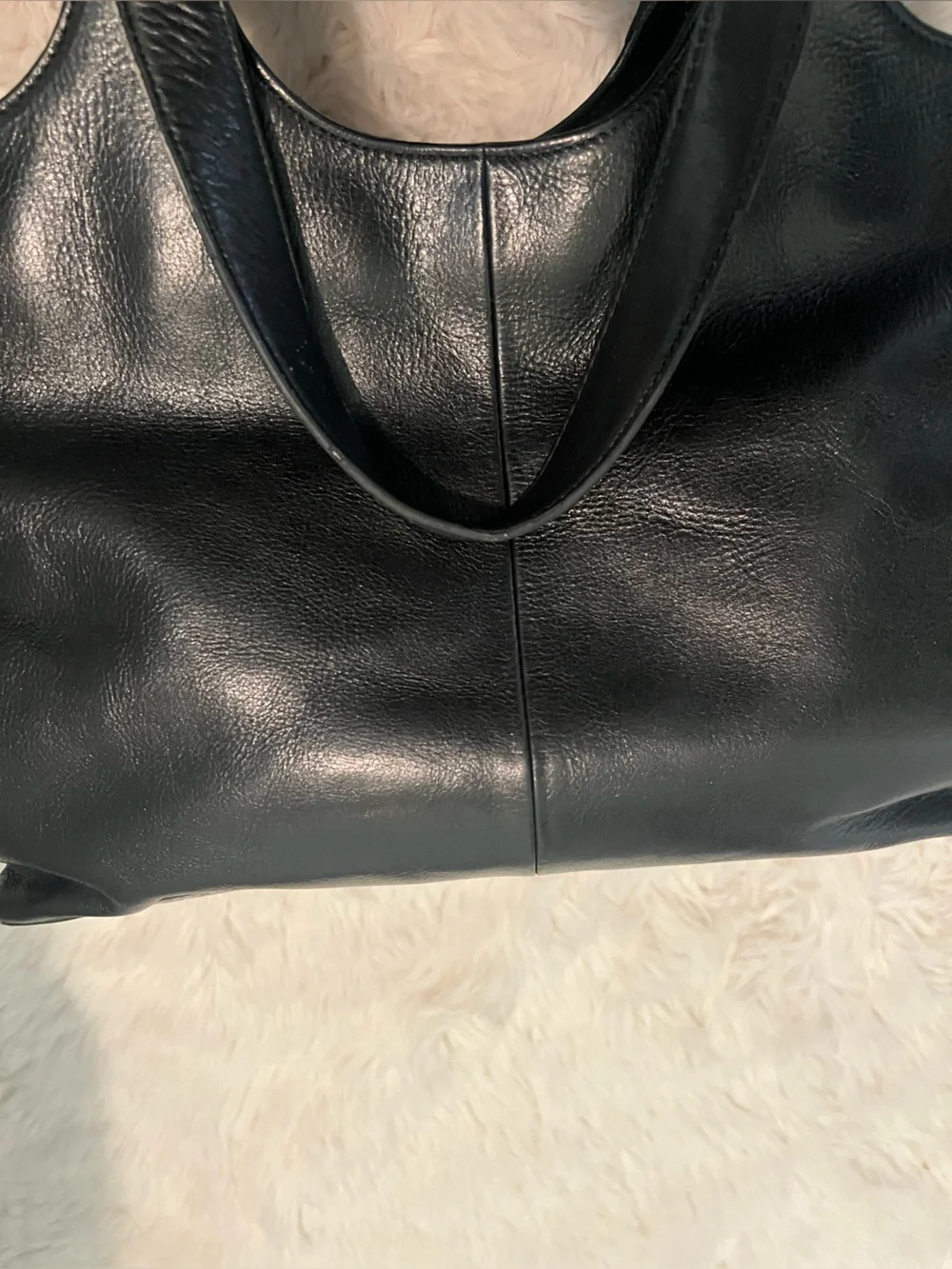 Tory Burch Bombe Leather Tote Bag in Black